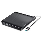 Externes CD DVD Laufwerk USB 3.0, Rewriter Brenner Externes CD Laufwerk, USB Portable CD +/- RW CD-ROM DVD-ROM Laufwerk Player für Laptop, PC, Mac 10 OS, Windows 10/8/7/XP/2003 Vista, Linux (Black)