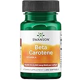 Swanson Beta Carotene (Beta-Carotin), 10000IU (3000mcg), 250 Weichkapseln, hochdosiert, Laborgeprüft, Glutenfrei, Ohne Gentechnik