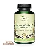 BIO JOHANNISKRAUT Extrakt Vegavero ® | 700 mg mit Passionsblume | 100% BIO & VEGAN | Hochwertiger Bio-Extrakt mit natürlichem Hypericin | Ohne Zusätze | 90 Kapseln