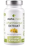 Johanniskraut Extrakt mit Hypericin - hochdosiert, vegan und ohne Magnesiumstearat - 120 Kapseln - St. John’s Wort Extract aus Hypericum perforatum L.