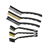 Sayago 6 Pcs Drahtbürste Set Drahtbürste Edelstahl Metallbürste Klein Drahtbürste mit Kunststoffgriffe Reinigung Drahtbürste zur Reinigung Schweiß Schmutz Schlacken Rost (6 Pcs Drahtbürste Set)