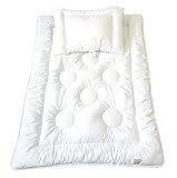 Baby Set Kinder Set Motiv Ringe Decke Bettdecke Steppbett und U-Kissen Öko-Tex Standard 100 Mikrofaser Weiß Faserbällchen Füllung Nachhaltiges Produkt