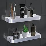 Bestdon Duschregal Ohne Bohren, Duschablage Selbstklebend Regal, Duschkorb Ablagen Wandablage Aluminum Silber, Badregal Hängend für Bad, Küche Organizer Dusche - 2 Stück