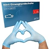 Larovita Einmalhandschuhe blau 100 Stück/Box Nitril , Größe: L, Nitrilhandschuhe