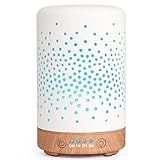 SALKING Aroma Diffuser, Weiß Keramik Diffusor für Ätherische Öle, BPA-Free Aromatherapie Diffusor, Automatisch Power-Off Duftlampe für Zuhause Büro Yoga 100ml