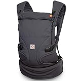 Ruckeli Basic Slim Babytrage | Fullbuckle | 50/56-98 cm | Bauchtrage & Rückentrage & Hüfttrage | ab Geburt bis Kleinkindalter | Baby Carrier | Gently Grey