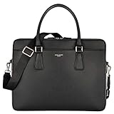 David Jones - Herren Aktentasche - Mann Business Tasche - 13 Zoll Laptoptasche Arbeitstasche - Saffiano PU Leder A4 Handtasche Schultertasche Umhängetasche - Briefcase Messenger Arbeit Büro - Schwarz