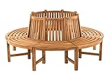 myangels Baumbank Novum rund 200 cm, Farbe:Teak