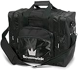 Brunswick Edge 1-Ball-Bowling-Tasche für 1 Bowlingball, Bowlingschuhe und Bowlingzubehör (Schwarz)