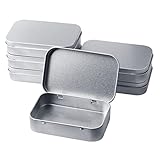 6 Stück Blechdose mit Deckel, 9.5*6.2*2cm Metalldosen Rechteckige Blechbehälter Metallbox Tragbare Blechbox mit Deckel Creme Blechdose für Gewürze Kosmetika Probentöpfe(Silber)