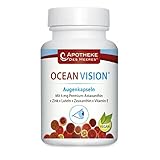 MTS OCEAN VISION Augen-Kapseln aus Meeres-Algen, 60 Algen-Kapseln mit hochwertigem Astaxanthin, Vitamin-E, Zeaxanthin, Lutein, Zink, Safran und Lecithin, reichhaltige Carotinoid-Quelle für die Augen