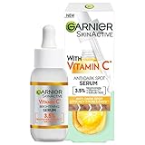 Garnier Vitamin C Serum für das Gesicht, Glow-Booster, Aufhellendes Serum für Pickel & dunkle Flecken, 3, 5% Vitamin C, Niacinamide, Salicylsäure & Zitronenextrakt, für jeden Hauttypen, 30 ml