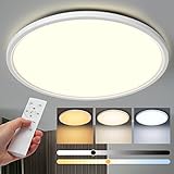 Aisutha LED Deckenleuchte, 24W 2800LM Deckenlampe LED Deckenleuchte Flach Dimmbar mit Fernbedienung, 3000K-6500K, IP54 Ultra Dünn Schlafzimmer Lampe für Wohnzimmer Kinderzimmer Küche Badezimmer