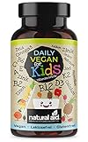 Daily Vegan for Kids - Vitamine & mehr mit B12 + D3 + K2 + Omega3 + B2 + B6 + A + C + E + Calcium + Magnesium + Eisen + Zink + Kalium + Jod + Natrium + Selen - 120 Kapseln (4 Monats-Vorrat)