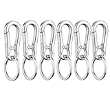 Schlüsselanhänger mit Schlüsselring 6 Stück Karabiner Metall Karabinerhaken mit Abnehmbare Schlüsselring Schlüsselhalter Unisex für Autoschlüssel Familienschlüssel Hängende Spielzeuge DIY Zubehör