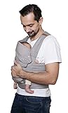 marsupi Baby- und Kindertrage, Breeze (aus leichtem Baumwoll-Leinen-Mix) Version 2.0 (lightgrey/ light gray, S/M)