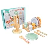 Spielset für die Küche aus Holz, Spielset für robuste Küche, Spielset für pädagogische Küche, Küchenset für Kinder, Kochspiele für Kinder, Kochset für Jungen und Mädchen, Spiele