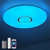 Alexa Deckenlampe Led 36W Smart Deckenleuchte 40CM, Farbwechsel, Sternenhimmel, steuerbar, Farbwechsel Lampen kompatibel mit Alexa Google Home Wifi Lampe Decken Wlan Leuchte Sprachsteuerung