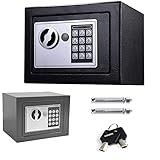 Tresor Safe Klein Elektronischer Safe, Mini Tresor Feuerfest Möbeltresor Wasserdicht Elektronischer Tresor Safe Elektronischer Digitaler Safe mit Notschlüssel Home Office Safe Schwarz-4,6L