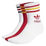 adidas Mid Cut Crew Socks Socken 3er Pack (46-48, White/White/red)