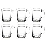 Pasabahce 55029 – Teeglas mit Henkel Pub, für Tee, Latte Macchiato, Irish Coffee, Punsch, Glühwein, Heiße Schokolade, 6er Set