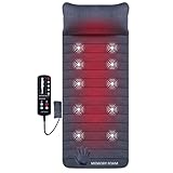 Snailax Memory-Foam Massagematte mit Wärme, Vibrationsmassagematte mit 10 Vibrationsmotoren für Nacken, Rücken, Taille, Beine,Geschenke für Männer, Frauen