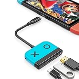 USB C auf HDMI Adapter für Switch - Tendak 3 in 1 USB-C Hub mit USB 3.0 PD Aufladung 4K HDMI Konverter für Nintendo Switch / Switch OLED, MacBook Pro, Samsung S22 Huawei Mate 30 (Blau)