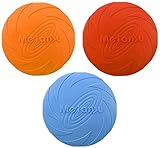 PIQIUQIU Hunde Frisbee 3 Stück 15cm Natürliches Gummi Intelligenzspielzeug, für Haustier-Training, Wasserund Bodeninteraktion Frisbee Hund, für kleine und mittelgroße Hunde Farbe zufällig