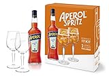 Aperol Aperitivo Geschenkset - 1 x 0,7 l - Aperol Spritz im Set mit 2 Gläsern - Italiens Nr. 1 Cocktail mit erfrischendem Geschmack - 11% Vol. Alkohol