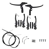 P4B | Komplettes V-Brake Bremsen Set in Schwarz - für vorne und hinten | Bremsarme 110 mm mit linearer Feder | Geeignet für 16-28 Zoll | Bremsanlage für MTB, Trekking, Citybike