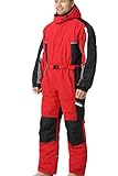 X-xyA Skianzug Für Männer, Erwachsene One Piece Schnee Anzug Ski-Snowboard-Wear-Winter-Warme wasserdichte Ski-Overall Mit Kapuze,B,L