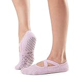 Tavi Noir Chloe Fashion Criss-Cross Grip Socken für Barre, Pilates und Yoga, Dawn, Large