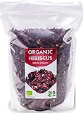 Bio Hibiskusblüten getrocknet | Organic Hibiskustee | Große Blätter für Teemischungen | Premium Qualität | 1Kg BIO| aus Ägypten