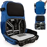 ENTDECKBAG Kamerarucksack Diebstahlsicher [mit Hüftgurt] Stauraum 14” Laptopfach Fotorucksack für Spiegelreflexkamera Kamera Rucksack Herren Damen (Blau)