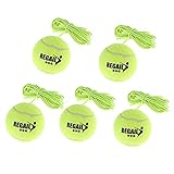 Schneespitze 5Pcs Tennisball mit Schnur,ElastischerTennisball,Trainingsball mit Schnur,Twistball Schläger Swingball,Tennis mit Seil Trainieren,Grün