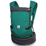 Ruckeli Basic Slim Babytrage | Fullbuckle | 50/56-98 cm | Bauchtrage & Rückentrage & Hüfttrage | ab Geburt bis Kleinkindalter | Baby Carrier | Quetzal Green