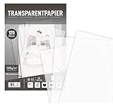 Sweelov 125 Blatt Transparentpapier Papier Transparent bedruckbar DIN A4,100 g/m² Pauspapier zum Zeichnen Basteln Bedrucken Premium Qualität