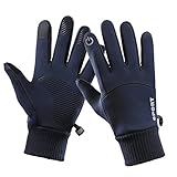 GZYshoyao Herbst- und Winter-Fleece-warme Handschuhe Vollfinger-wasserdichte Winddichte und kältebeständige Outdoor-Sportarten, die Motorrad Fahren Baby Mütze Winter (Blue, One Size)