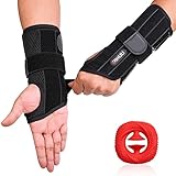 Handgelenk Bandagen mit Metallschiene - ZINUU Handgelenkbandage Handgelenkschiene, Handorthese für Karpaltunnelschmerzen, Arthritis, Sehnenscheidenentzündung, Verstauchung - Rechte Hand