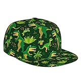 KUPTYEZR Flacher Bill Hut, Dinosaurier Muster Baseball Cap, Verstellbare Hip Hop Hüte für Männer für Frauen, siehe abbildung, One size