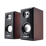 xuyue 2 PC-Computerlautsprecher Aus Holz mit Surround-Stereo-Multimedia-Lautsprecher mit USB-Kabel für PC/Laptops/Smartphone