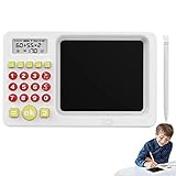 Rosixehird Rechner mit LCD-Schreibblock - Kinder Montessori Matheunterricht Elektrischer Taschenrechner Spielzeug | Wiederaufladbarer Kinderrechner mit Schreibtablett, Rechner-Desktop