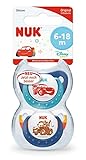 NUK Disney Pixar Cars Trendline Schnuller, kiefergerechte Form, 6-18 Monate, 2 Stück, blau