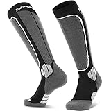 SPGOOD 2 Paar Merino Wolle Unisex Skisocken,Outdoorsocken für Herren,Damen & Kinder,Temperaturregulierung Skistrumpf,Atmungsaktive Thermosocken Kniestrümpfe,für Snowboarden,Skifahren Wintersport