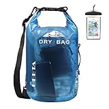 HEETA Dry Bag Wasserdichter Packsack 5L/10L/20L Wasserdicht Taschen mit Handytasche und Gurte für Boot und Kajak, Angeln, Rafting, Schwimmen(Blau) -5L