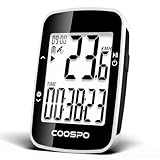 COOSPO BC26 GPS Fahrradcomputer Kabellos Bluetooth5.0/ ANT+, IP67 Wasserdichter Fahrrad Kilometerzähler Drahtlose Fahrradtacho Radcomputer 2,3 Zoll LCD mit Automatischer Hintergrundbeleuchtung