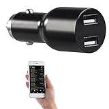 Lescars GPS Fahrtenbuch: Kfz-Fahrtenbuch-Adapter & USB-Ladegerät, Bluetooth, App, Quick Charge (GPS Tracker Auto)