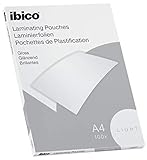 Ibico Basics Laminierfolien, A4, 100er Pack, Leicht, Glänzend, Transparent, 627308