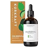 Kurkraft® Chlorophyll Tropfen (100ml) - Vegan & alkoholfrei - 200mg Liquid Chlorophyll aus Alfalfa je 60 Tropfen - ohne Zusätze und nur 2 Zutaten - 3000 Tropfen - in Deutschland produziert