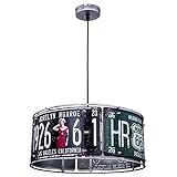 Retro Hänge Lampe USA Nummernschild Route 66 Monroe Dekor Decken Pendel Leuchte Globo 15396H1